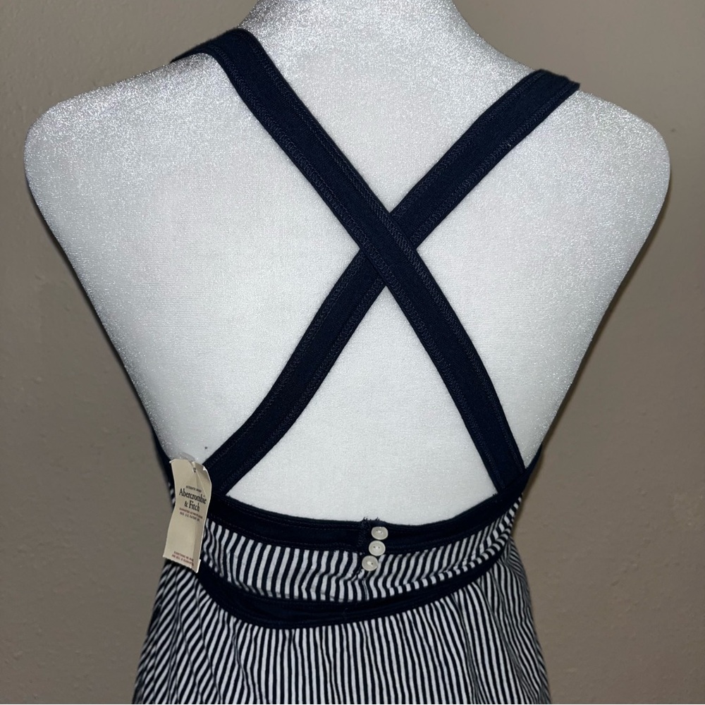 Vintage Y2K Abercrombie & Fitch 2000s Pinstriped Babydoll Tank Top - Picture 11 of 12